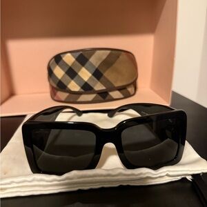 Burberry Black Sunglasses with Checkered Case